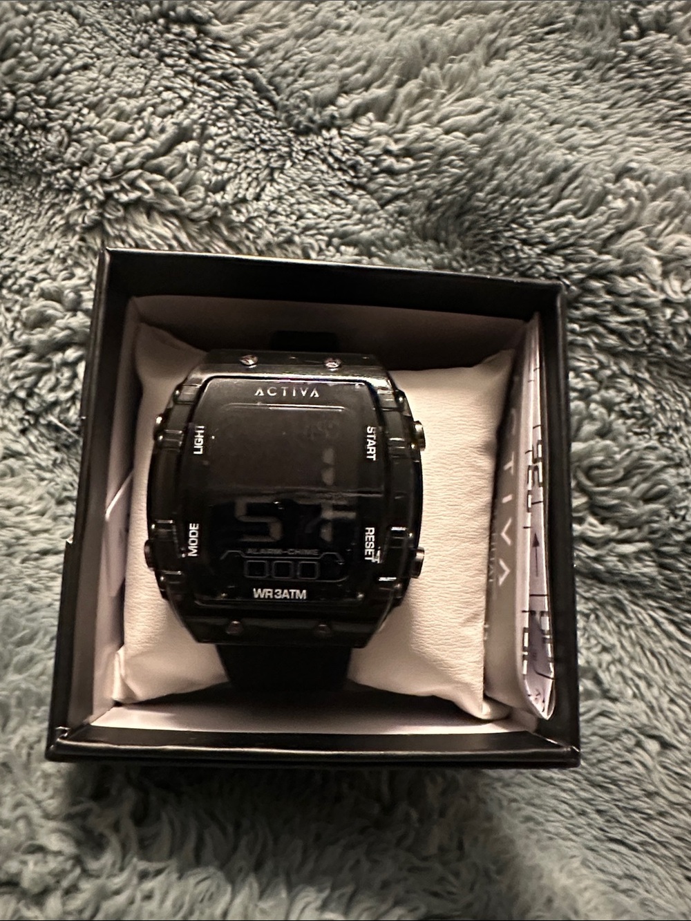 Ativa Black Digital Sports Watch with Rectangular Display